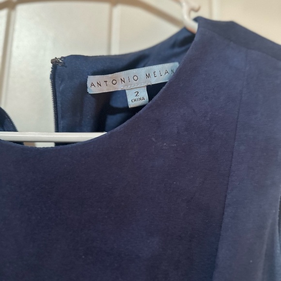 ANTONIO MELANI Navy Midi Dress with Cutout Detail - Picture 3 of 3